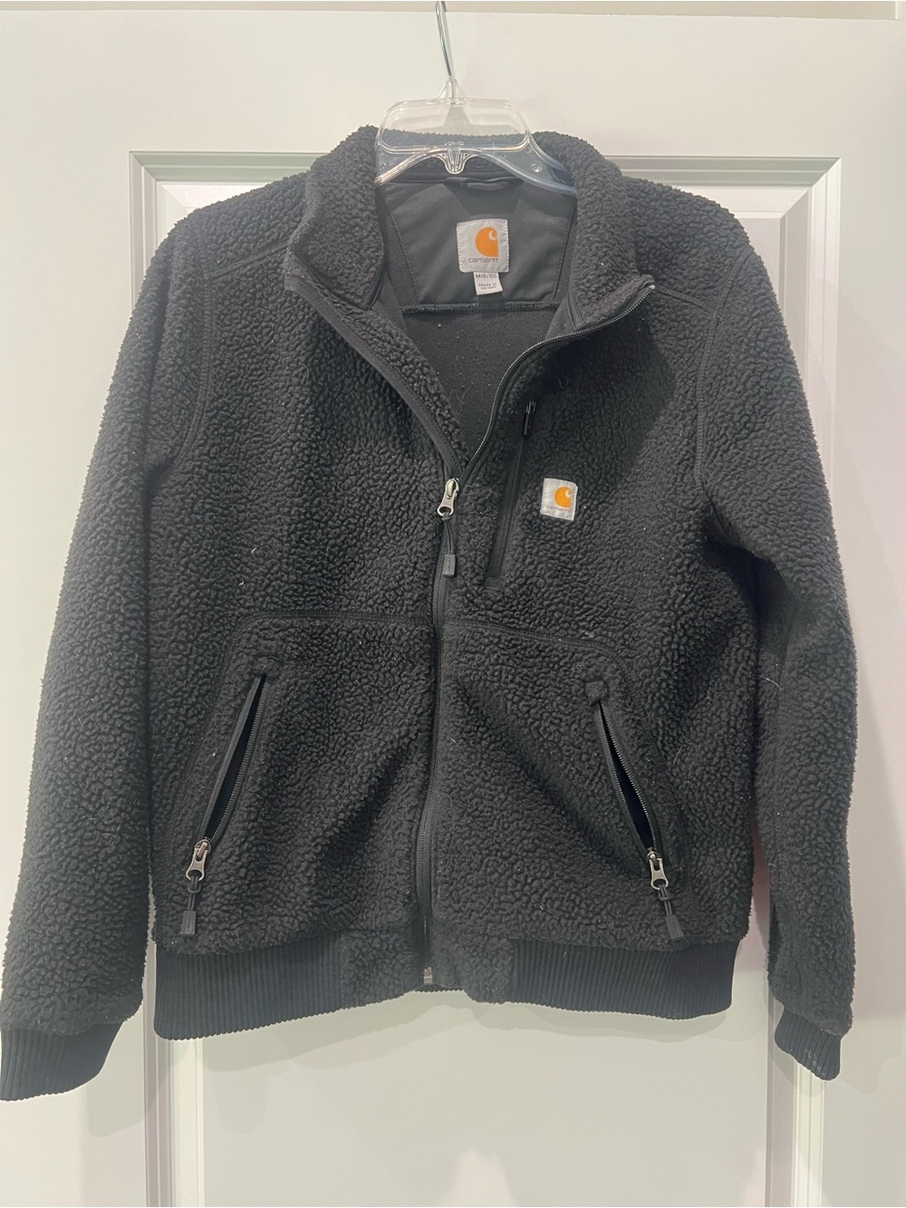 Carhartt Black Sherpa Fleece Jacket with Chest Patch